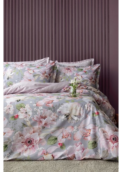 Vanie %60 Tencel™ Lyocell %40 Pamuk Dijital Saten Nevresim Takımı Aile Seti