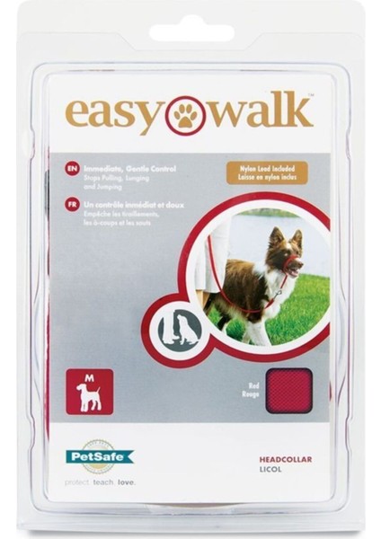 Luxury Easy Walk Headcollar Köpek Kafalıklı Tasma Kırmızı Large 27.2-59 kg 1 Adet