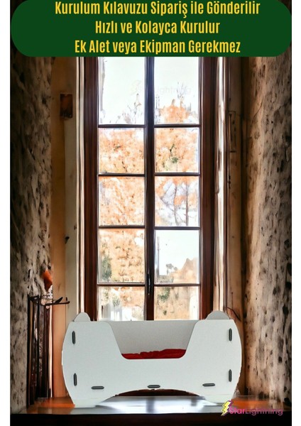 Ahşap Büyük Kedi Yatağı Premium Kalite Açık Meşe Kedi Evi 50x35 cm Model 6