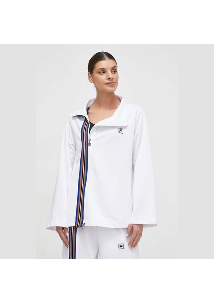 Flared Asymmetrıcal Track Jacket Wıth Seven Strıpes Tape Detaıl