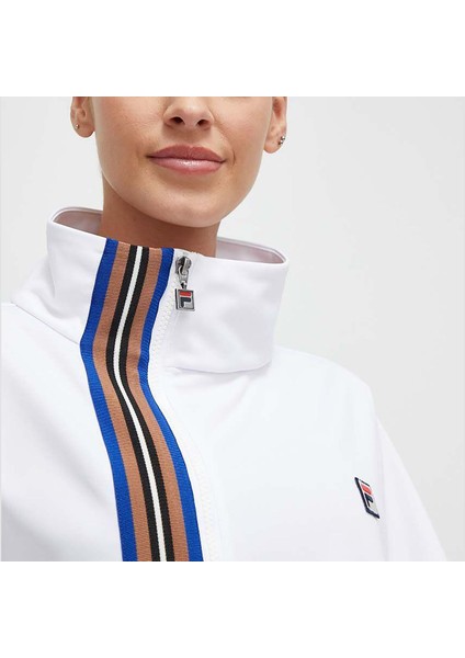 Flared Asymmetrıcal Track Jacket Wıth Seven Strıpes Tape Detaıl fiyatları