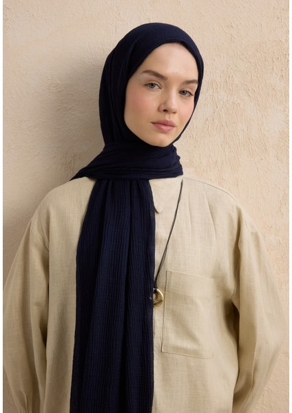 Modal Krinkıl Şal Lacivert modelleri