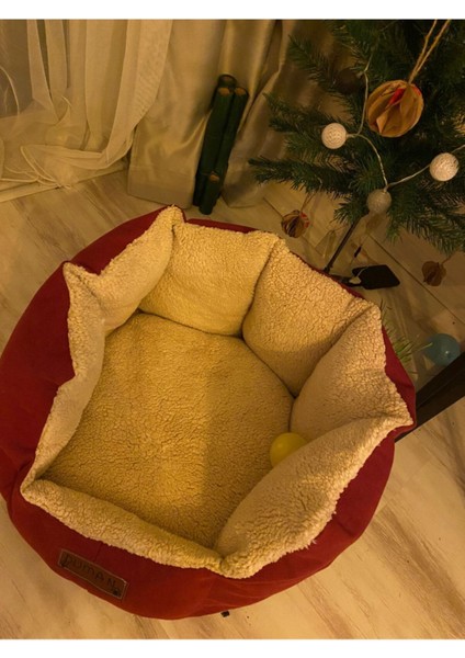 Luxury Saraç Minder Kedi Evi-Kedi Minderi Çift Taraflı Fermuarlı 1 Adet