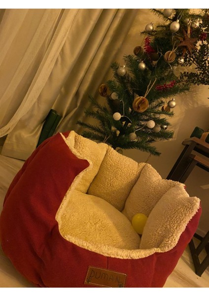 Luxury Saraç Minder Kedi Evi-Kedi Minderi Çift Taraflı Fermuarlı 1 Adet