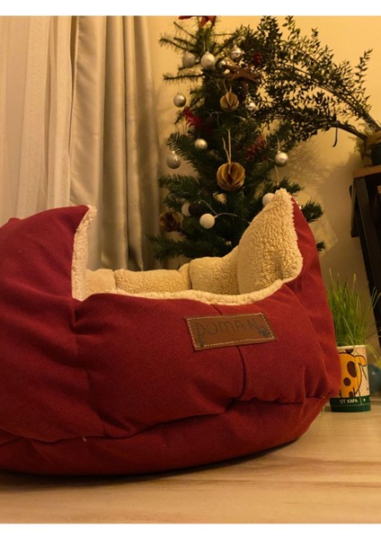 Luxury Saraç Minder Kedi Evi-Kedi Minderi Çift Taraflı Fermuarlı 1 Adet
