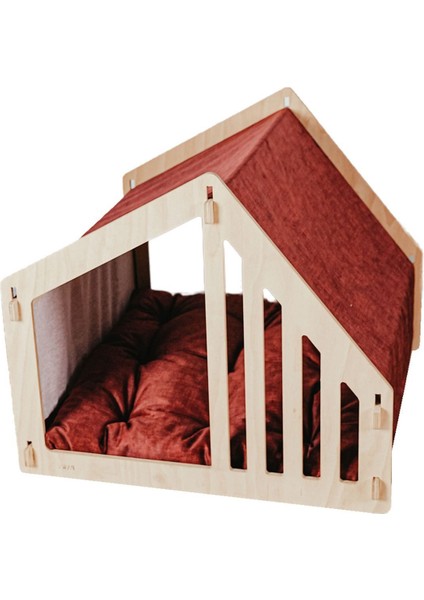 Luxury Köpek ve Kedi Yatağı - Ahşap - Evim 1 Adet
