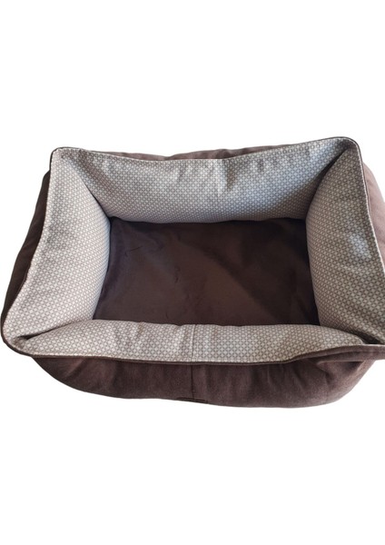 Luxury Lotus Kahve Krem Kedi Köpek Yatağı 1 Adet
