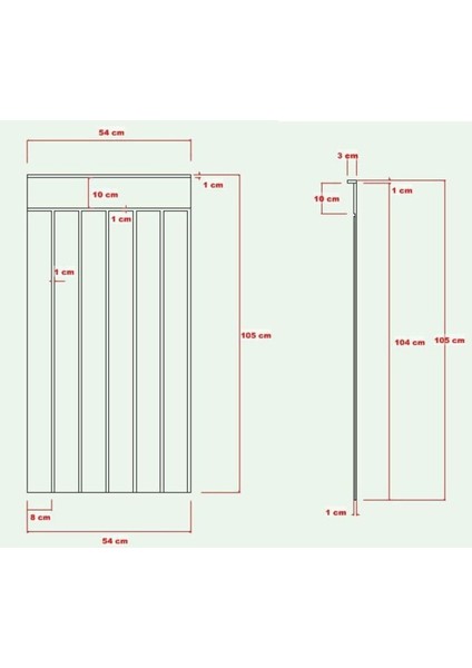 Duvar Paneli 54 cm Genişlik x 105 cm Ham Mdf Duvar Paneli ( 10 mm Kalınlık ) modelleri