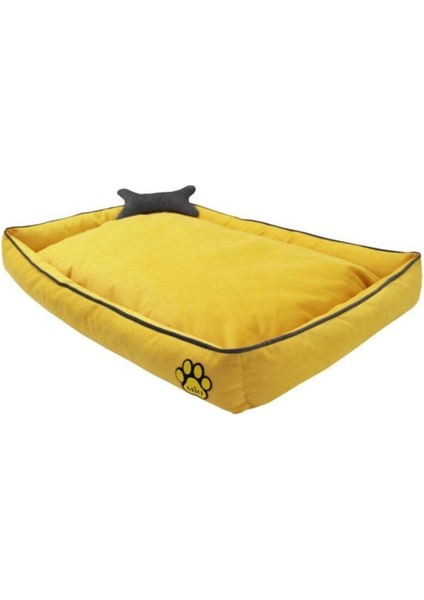 Luxury Miu Tay Tüyü Kedi ve Köpek Yatağı Sarı 15X70X100 cm 1 Adet