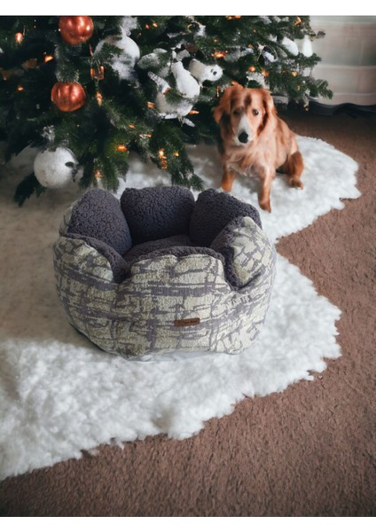Luxury Papatya Gri Kedi ve Köpek Yatağı 1 Adet