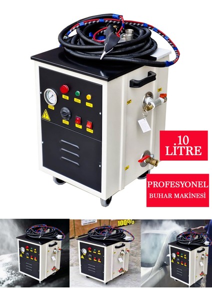 Pro Profesyonel 10 Litre Kuaför Detay Buhar Makinesi Buharlı Yıkama Oto Kuaför
