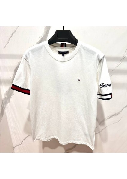 Erkek Pique Bayrak Manşet T-Shirt