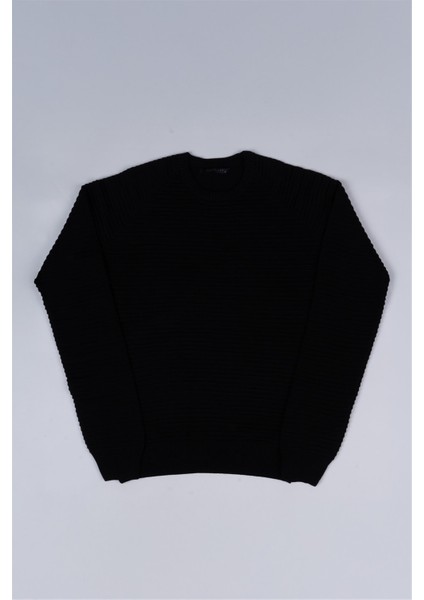 3261 Bisiklet Yaka Reglan Kol Siyah Triko
