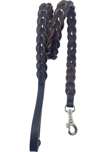 Luxury Premium Deri El Örgüsü Köpek Gezdirme Kayışı, 120CM//2.5CM 1 Adet
