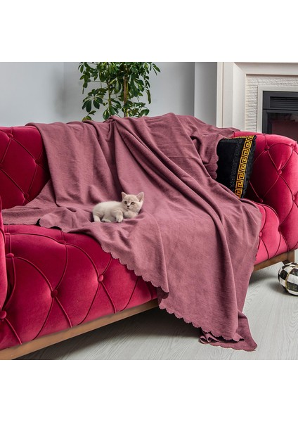 Kaymaz Koltuk Örtüsü Çift Taraflı Mikrofiber Şönil 175x300 cm Rose – Kedi Köpek ve Çocuk Dostu modelleri