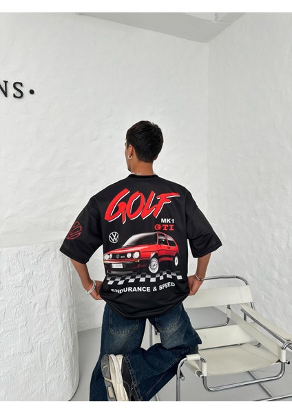Golf Gtı Baskılı Oversize Unisex T-Shirt