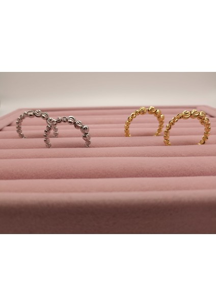 Halka Küpe Top Detaylı Gold