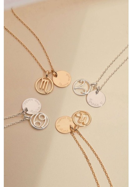 Burç Kolye Gümüş Kişiye Özel