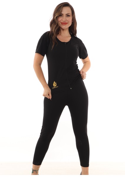 Sauna Suit Kadın Termal Takım Fermuarlı Model Termal Içlik