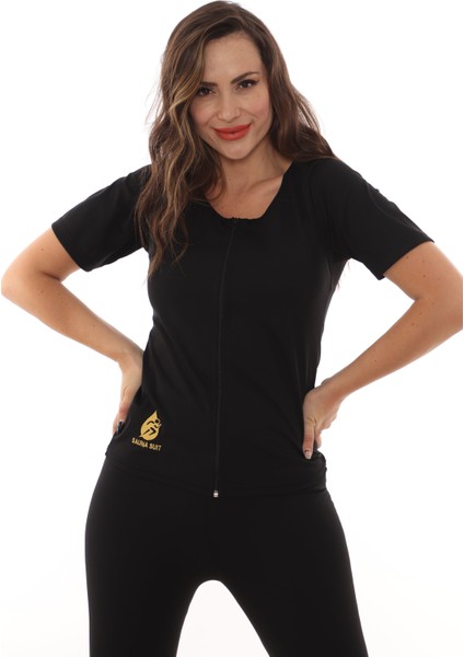 Sauna Suit Kadın Termal Takım Fermuarlı Model Termal Içlik