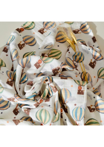 Hayal Uçuşu Müslin Bebek Seti / 4 Katlı Müslin Battaniye/ Bebek Örtüsü /bebek Hediye