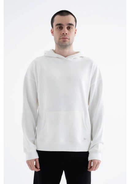Basic Pamuklu Kapüşonlu Sweatshirt