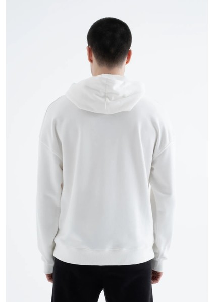 Basic Pamuklu Kapüşonlu Sweatshirt