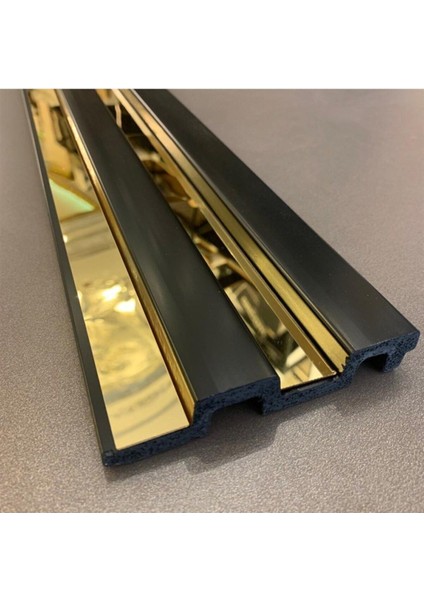 Dekoratif Şerit Gold Ayna Pleksi Duvar Süsü 2.5×120CM 5ADET ( Yapışkanlı )