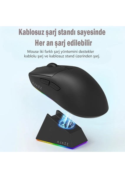 AJ139 V2 Mc 3 Farklı Bağlantı Modu-Rgb Manyetik Şarj Istasyonlu-Paw 3311 SENSÖR-500 Mah Batarya-66 Gram