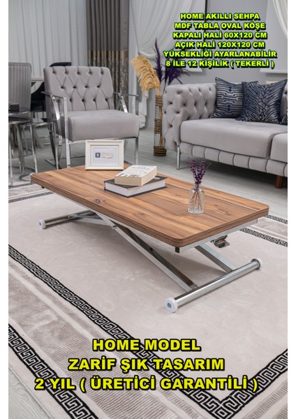 Home Üst Tabla Mdf Urartu Oval Köşe Alt Ayak Krom