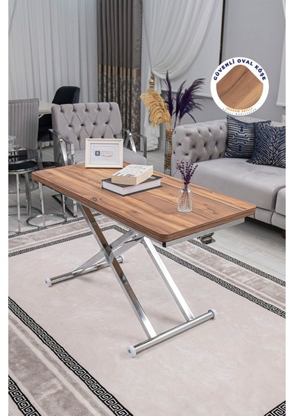 Home Üst Tabla Mdf Urartu Oval Köşe Alt Ayak Krom