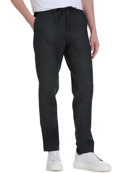 Lacivert Dinamik Fit Yandan Cepli Jogger Pantolon