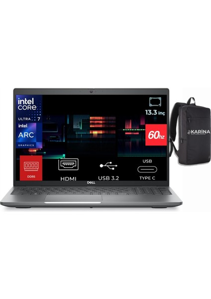 Latitude 5350 Ultra 7 165U N006L535013EMEA-006 16GB 4tb Intel Graphics Windows 11 Pro 13.3" Full Hd Taşınabilir Bilgisayar