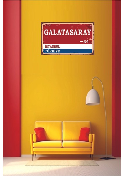 Galatasaray Yön Tabelası Retro Vintage Ahşap modelleri