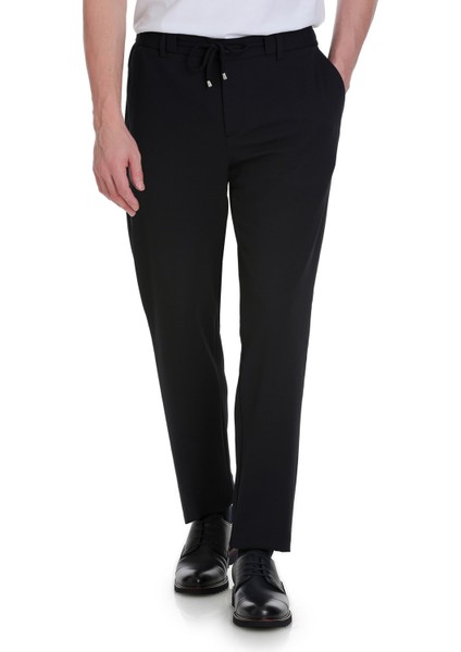 Lacivert Dinamik Fit Yandan Cepli Jogger Pantolon