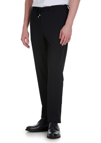Lacivert Dinamik Fit Yandan Cepli Jogger Pantolon