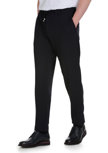 Lacivert Dinamik Fit Yandan Cepli Jogger Pantolon