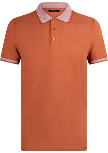 Kiremit Regular Fit 100% Pamuklu Polo Yaka Tişört