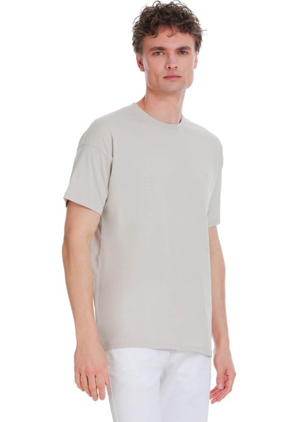 Taş Regular Fit 100% Pamuk Bisiklet Yaka Oversize Tişört
