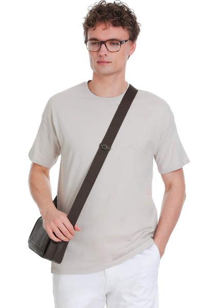 Taş Regular Fit 100% Pamuk Bisiklet Yaka Oversize Tişört