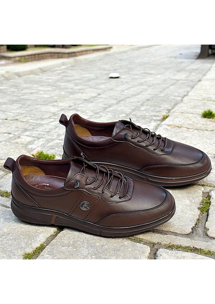 Kafkaslar Deri Ortopedik Lastikli Spor Model Günlük Erkek Ayakkabı modelleri