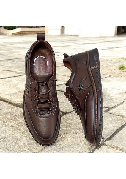Kafkaslar Deri Ortopedik Lastikli Spor Model Günlük Erkek Ayakkabı fırsatları