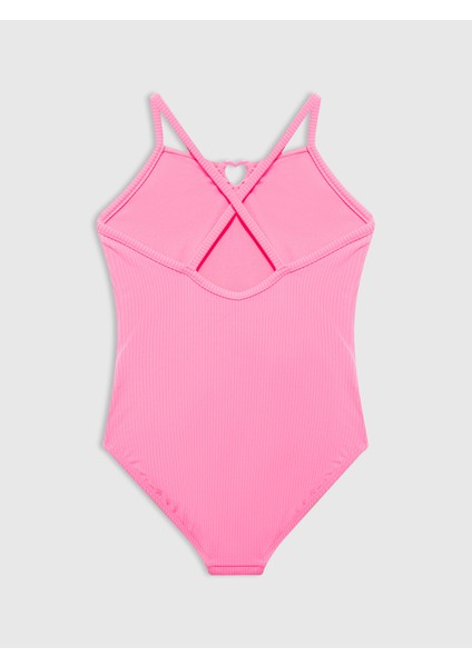 Kız Çocuk Pembe Askılı Mayo