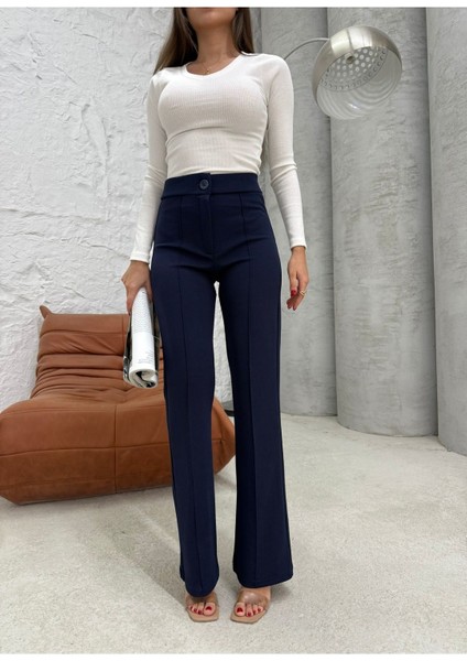 Düğmeli Kumaş Pantolon