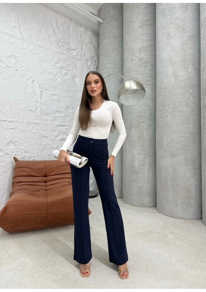 Düğmeli Kumaş Pantolon