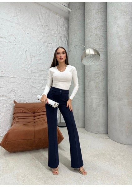 Düğmeli Kumaş Pantolon