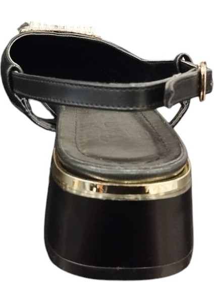 88925952Z Arkası Açık 4 cm Kalın Topuklu Taş Toka Detaylı Kadın Topuklu Ayakkabı fırsatları