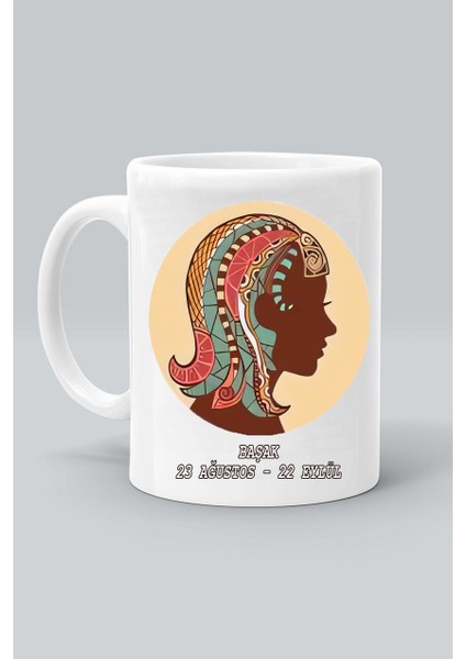 23 Agustos - 22 Eylül Başak Burç Astroloji Baskılı Beyaz Klasik Kupa Bardak