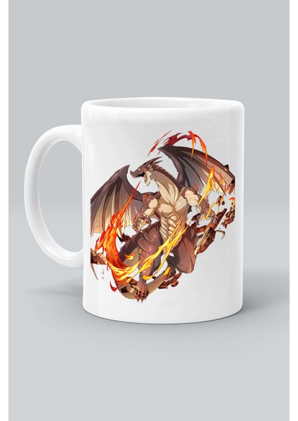 Natsu Dragon Karakter Anime Fairy Tail Baskılı Klasik Beyaz Kupa Bardak
