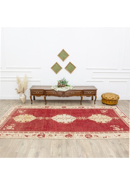 Halia Kırmızı Vintage Yün Halı 191 x 349 cm fiyatları